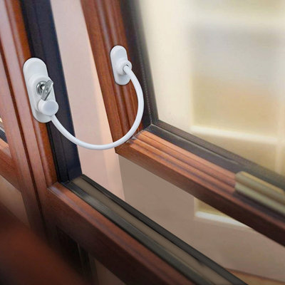 XFORT Lockable Window Restrictor, 20cm Cable Restricts Windows To 100mm Opening