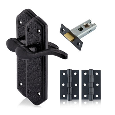 XFORT London Suite Lever Latch Pack Black Antique, Complete Door Set