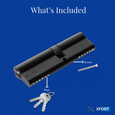 XFORT Matt Black Euro Cylinder Lock 50/50 (100mm) - 5