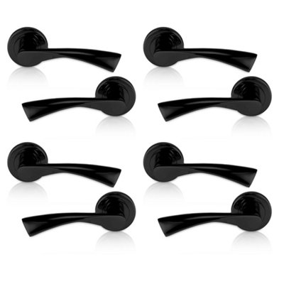 XFORT Matt Black Liberty Lever On Rose Door Handles 4Pack