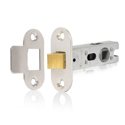 XFORT Nickel Plated Radius Tubular Latch, A 75mm Nickel Plated Tubular Latch for Internal Wooden Doors.