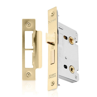 XFORT Polished Brass Bathroom Lock 65mm | DIY at B&Q