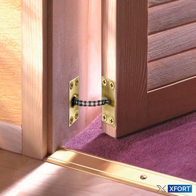 XFORT Polished Brass Concealed Door Closer for Internal Doors
