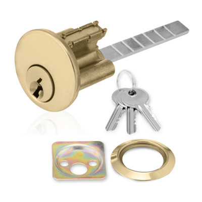 XFORT Polished Brass Rim Cylinder, Night Latch Replacement Cylinder
