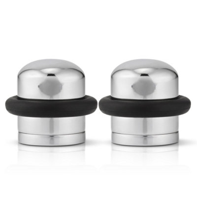 XFORT Polished Chrome Floor Mounted Door Stopper, 2 Pack