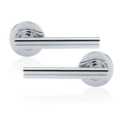 XFORT Polished Chrome Liberty Lever On Rose Door Handles, Door Handles 1 pair