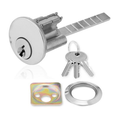 XFORT Polished Chrome Rim Cylinder, Night Latch Replacement Cylinder
