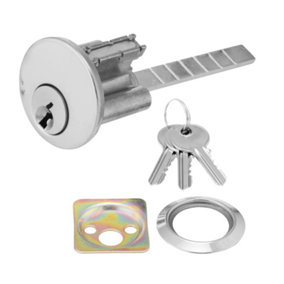 XFORT Polished Chrome Rim Cylinder, Night Latch Replacement Cylinder