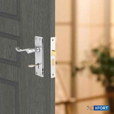 XFORT Polished Chrome Victorian Lever Lock Pack, 6