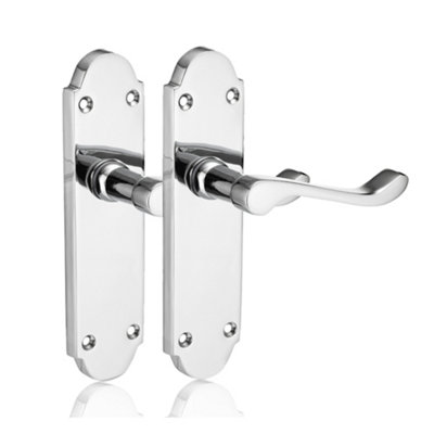 XFORT Richmond Lever Latch Scroll Polished Chrome Door Handles