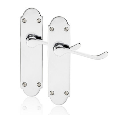 XFORT Richmond Lever Latch Scroll Polished Chrome Door Handles - 7
