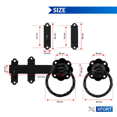 XFORT Ring Gate Latch Twisted Black - 6