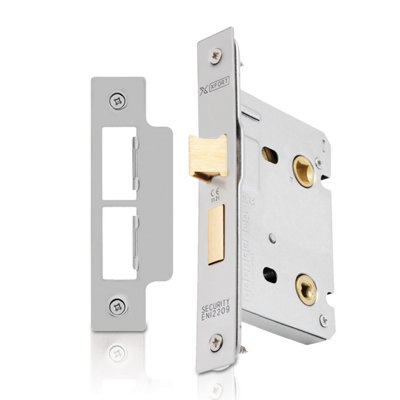 XFORT Satin Chrome Bathroom Lock 75mm