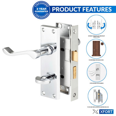 XFORT Scroll Bathroom Polished Chrome Door Handles 1 Pair