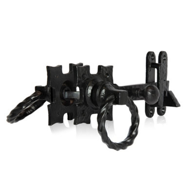 XFORT Smithy's Range Rope Ring Gate Latch Black Antique - 7