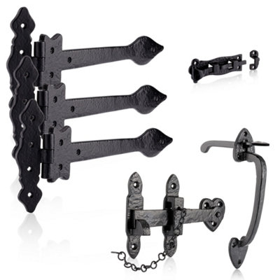 XFORT Smithy's Range Thumb Gate Latch Set Black Antique.