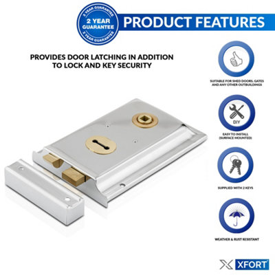 XFORT Traditional Rimlock (Polished Chrome). - 3