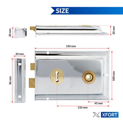 XFORT Traditional Rimlock (Polished Chrome). - 5