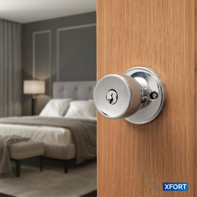 Brinks Entry Tulip Knob And Deadbolt Combo, Polished Brass Finish