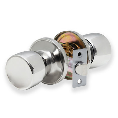 XFORT Tulip Passage Knob Set Polished Chrome for Wooden Doors