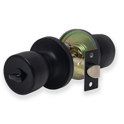 XFORT Tulip Privacy Knob Set Matt Black, Door Knob with Lock