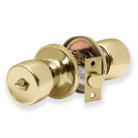 XFORT Tulip Privacy Knob Set Polished Brass, Door Knob with Lock