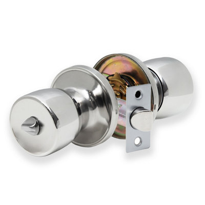 XFORT Tulip Privacy Knob Set Polished Chrome, Door Knob with Lock