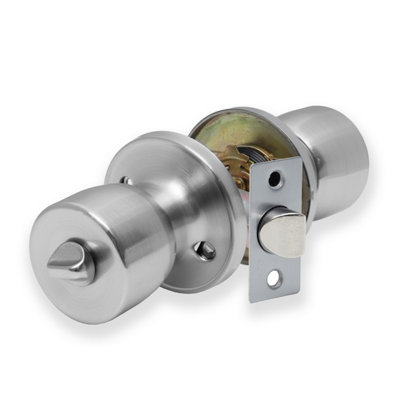 XFORT Tulip Privacy Knob Set Satin Chrome, Door Knob with Lock