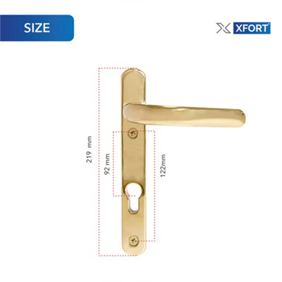XFORT Uros UPVC Door Handle Short (Polished Brass)
