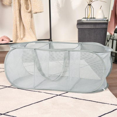 XL 3 Section Laundry Basket Pop Up Sorter Divider Washing Organiser Storage Bin - 6