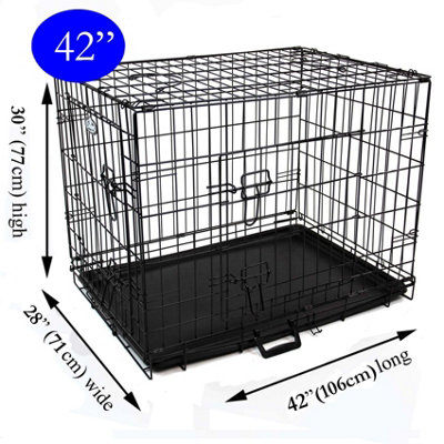 XL 42inch Foldable Black Dog Cage