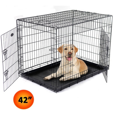 XL 42inch Foldable Black Dog Cage