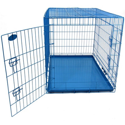 XL 42inch Foldable Blue Dog Cage - 4