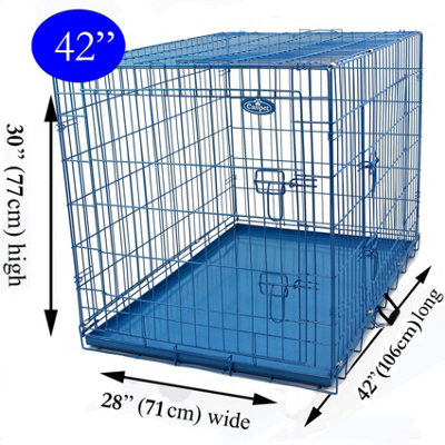 XL 42inch Foldable Blue Dog Cage - 6