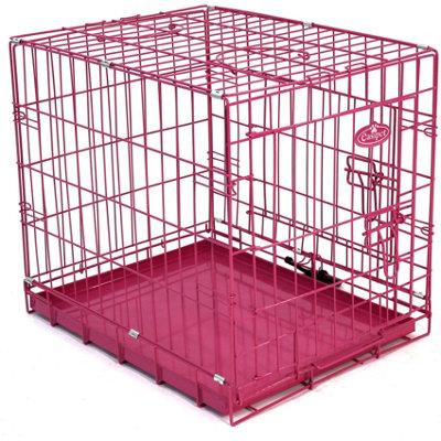 Pink dog shop cage large