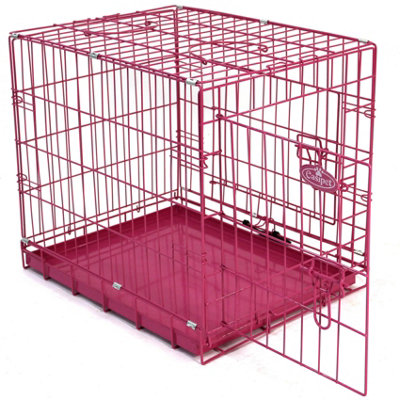 Small pink dog store cage