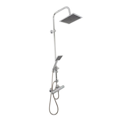 XL Bathroom Shower Riser Chrome Twin Head Price Comparisons | Compare The Build