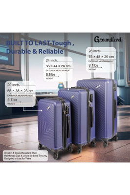 L GEAR SOLID Δ PREMIUM PACK XL Delta Hard Shell 3 Piece Luggage Set - Blue