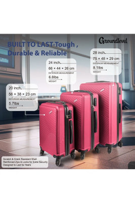 XL Delta Hard Shell 3 Piece Luggage Set - Pink