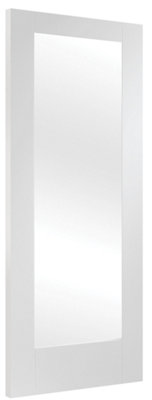 XL Joinery Internal Door White Primed Pattern 10 with Clear Glass 2040 ...