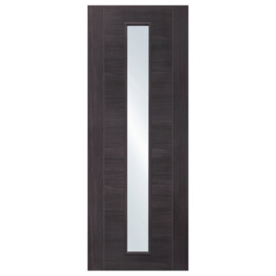 XL Joinery Internal Laminate Umber Grey Forli Door with Clear Glass  - 1981 x 838 x 35mm (33")
