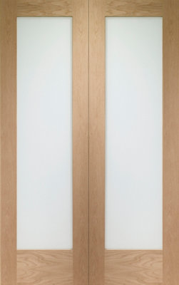 XL Joinery Internal Oak Pattern 10 Door Pair with Obscure Glass 1981 x ...
