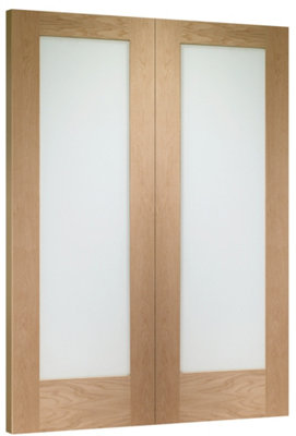 XL Joinery Internal Oak Pattern 10 Door Pair with Obscure Glass 1981 x ...