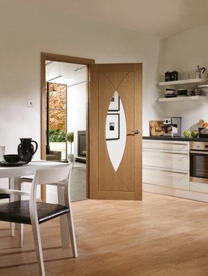 XL Joinery Internal Oak Pesaro Door with Clear Glass  - 2040 x 826 x 40mm