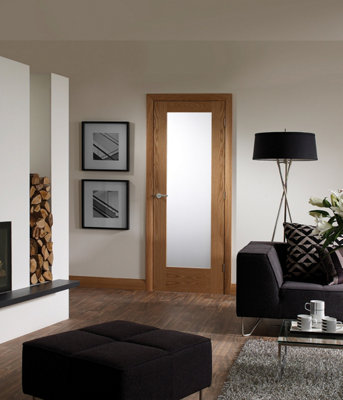 XL Joinery Internal Oak Pre-Finished Pattern 10 Door with Obscure Glass ...