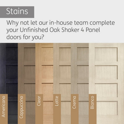 XL Joinery Internal Oak Shaker 4 Panel Fire Door - 2040 x 826 x 44mm