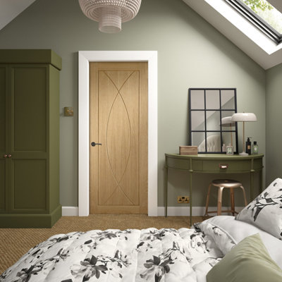 XL Joinery Internal Pesaro Oak Clear Glass Pre-Finished Door 2040 x 726 x 40mm