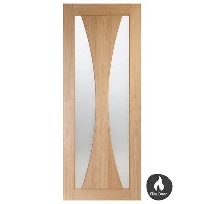 XL Joinery Internal Verona Oak Obscure Glass Fire Door 1981 x 838 x 44mm (33")