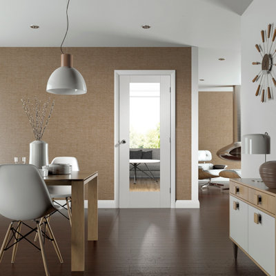 XL Joinery Internal White Primed Pattern 10 Fire Door with Clear Glass 1981 x 686 x 44mm (27")