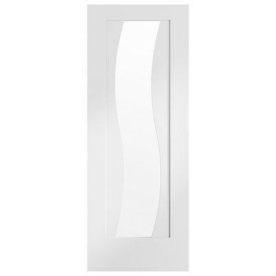 XL Joinery Pre-Finished Internal White Florence Door with Clear Glass  - 1981 x 686 x 35mm (27")